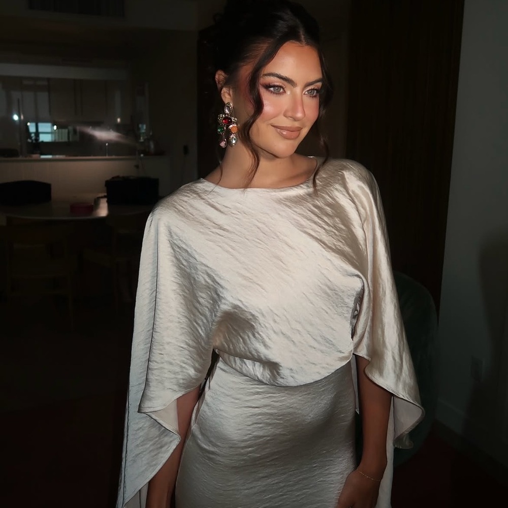 Rachael Kirkconnell satin dress (never worn)